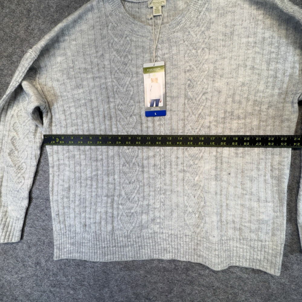 Legendary Outfitters Womens Garnet Heather Gray, Size XL Cozy Cable Knit Sweater - Picture 3 of 9